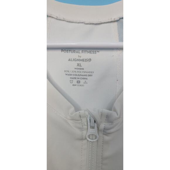 ALIGNMED White Posture POSTURAL FITNESS Shirt Full Zipper Women’s XL - Picture 3 of 13